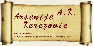 Arsenije Kerezović vizit kartica